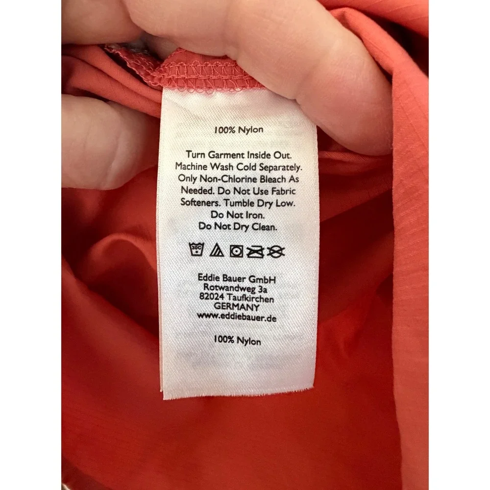 Eddie Bauer Travex Mens XL Coral Pink Ripstop Short Sleeve Hiking Shirt Top